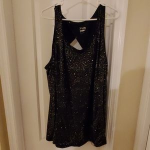 4XL Black and Gold Galaxy pattern tank top